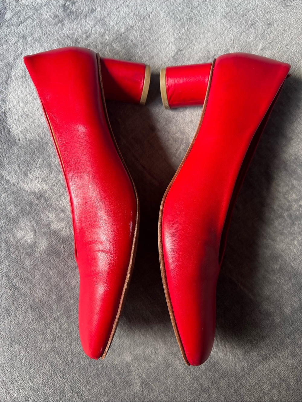 LOQ Shoes Sz 41 US 10.5 Camila Red Leather Pumps Heels Spain - Picture 6 of 17